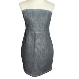 y2k Roommates strapless dark wash denim mini dress medium